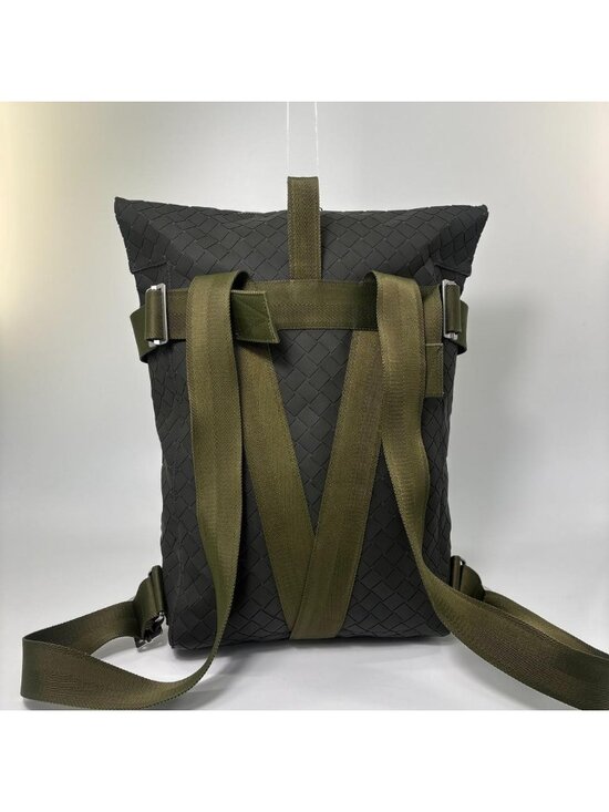 Bottega Veneta New Rubber Intreccio Backpack Khaki main image 9